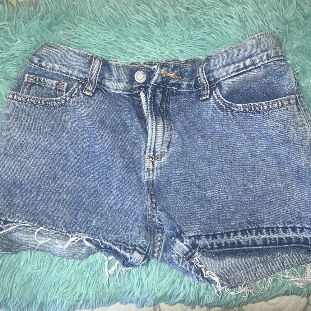 Girls Acid Wash Distressed Shorts